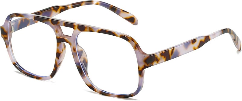 Breaksun Oversized Square Aviator Glasses for Women Men Big Frame Retro Blue Light Blocking Glasses Vintage Style - Image 1